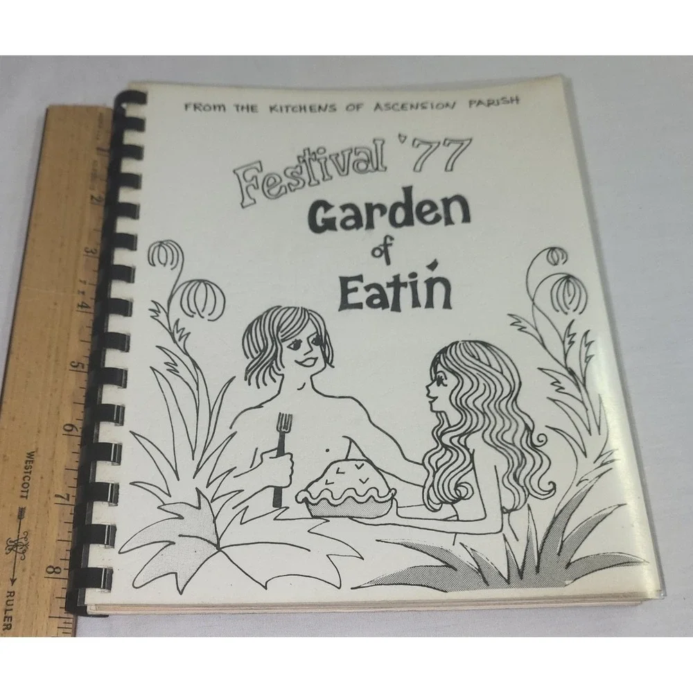 Church of the Ascension Recipe Book Virginia Beach VA Vtg 1977 Risque Adam & Eve